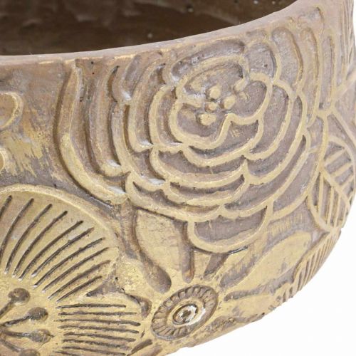 Artikel Sierschaal keramiek goud bloemen bruin Ø23,5cm H11,5cm