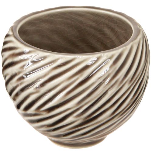 Artikel Decoratieve schaal Keramiek Spiraal Decor Beige Bruin Ø9cm 4st