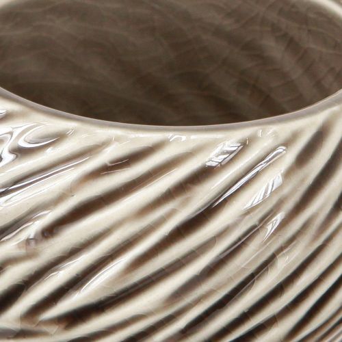 Artikel Decoratieve schaal Keramiek Spiraal Decor Beige Bruin Ø9cm 4st