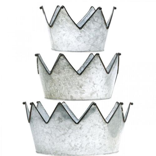 Artikel Sierschaal metalen schaal kroon Ø26.5/22.5/19cm set van 3