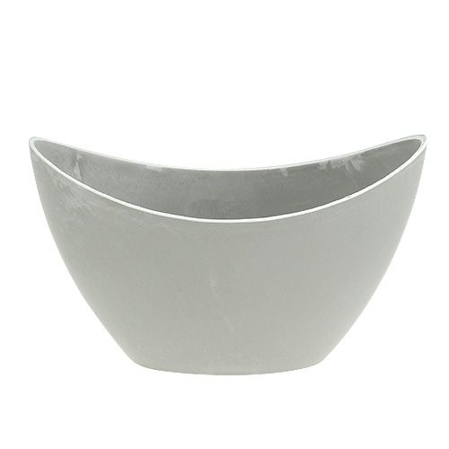 Artikel Decoratieve kom kunststof grijs 20cm x 9cm H11,5cm 1 stuk