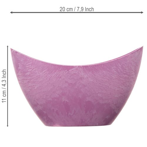 Decoratieve schaal van roze plastic, 20 cm x 9 cm x 11,5 cm (1 stuk). | Floristik24.nl