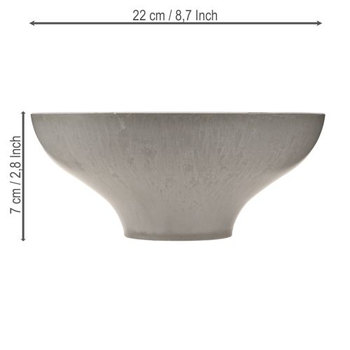Artikel Decoratieve schaal met voet, plantenbak rond, grijs, Ø19cm, H8cm