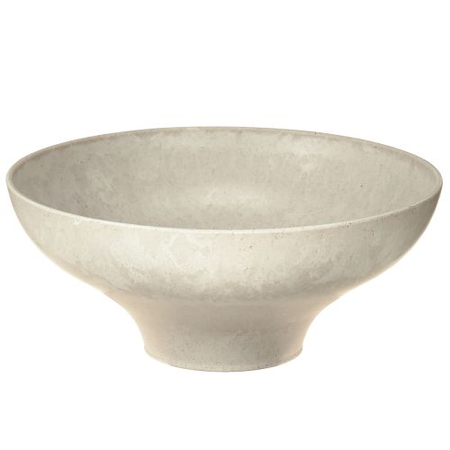 Floristik24 Decoratieve schaal met voet kunststof kom rond crème Ø19cm H8cm