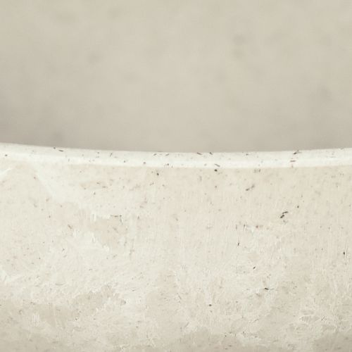Floristik24 Decoratieve schaal met voet kunststof kom rond crème Ø19cm H8cm