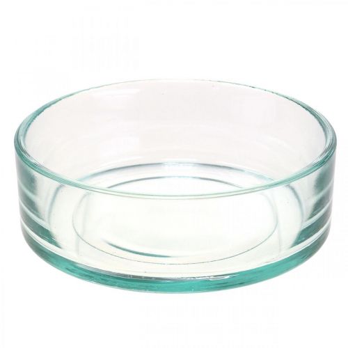 Floristik24 Decoratieve schaal glas glazen schaal rond plat helder Ø15cm H5cm