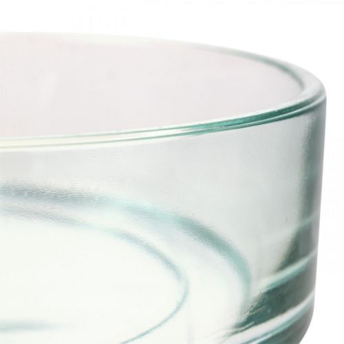 Decoratieve schaal glas glazen schaal rond plat helder Ø15cm H5cm