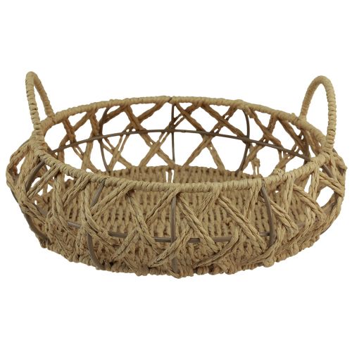 Artikel Decoratieve kommand metalen mand kom naturel Ø38/29cm set van 2