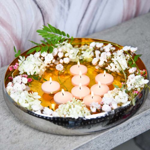 Floristik24 Sierschaal metaal rond Goud &amp; zilver dienblad Ø36.5cm