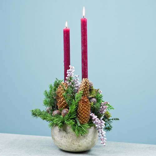 Floristik24 Decoratieve schaal champagne metaal Ø17cm H11,5cm