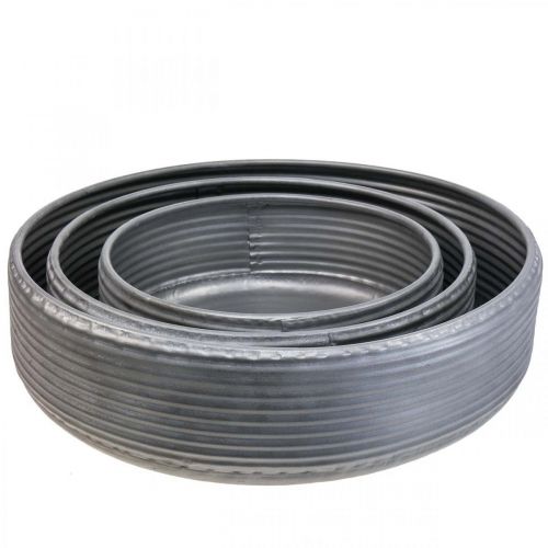 Artikel Decoratieve schaal grote metalen schaal grijs 30/38/46cm set van 3