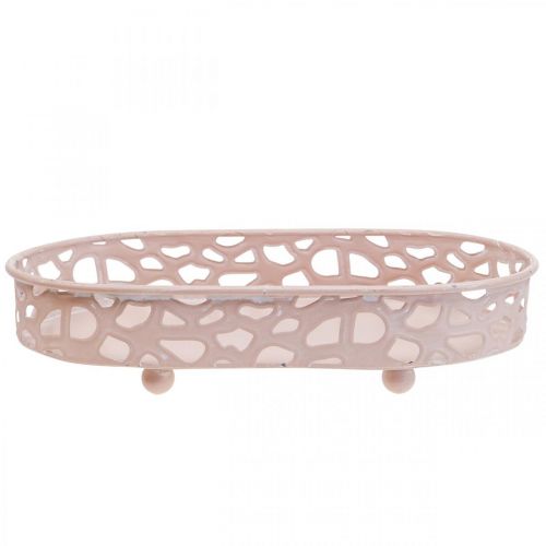 Artikel Sierschaal Ovale schaal met voetjes tafeldecoratie roze 30×18cm