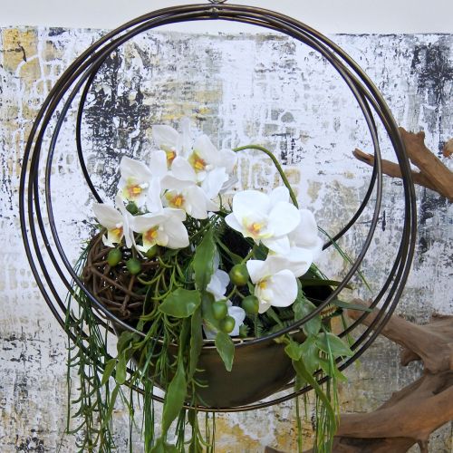 Floristik24 Sierschaal voor hangende bloemenmand metaal Ø31cm H55,5cm