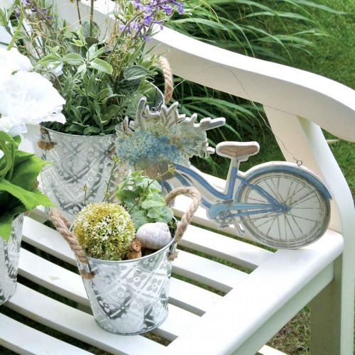 Artikel Deco bord hout fiets zomer deco bord blauw, wit 31 × 25cm