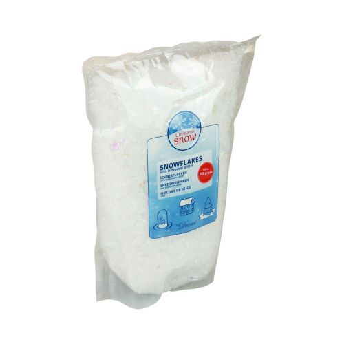 Artikel Kunstsneeuw kunstsneeuwvlokken sneeuwwit glitter 200g