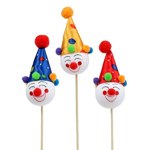 Floristik24 Decoratieve plug clown feestdecoratie tafeldecoratie 6st