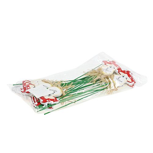 Floristik24 Decoratieve plug paddestoel 6,5cm L27cm 24 st