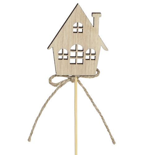 Artikel Sierpluggen Kerstversiering huisjes hout 4,5x5cm 12 st