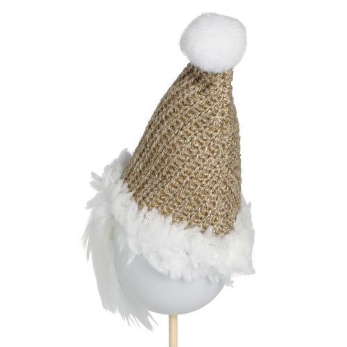 Artikel Decoratieve plug kabouter Kerst wit bruin 4x11cm 4 st
