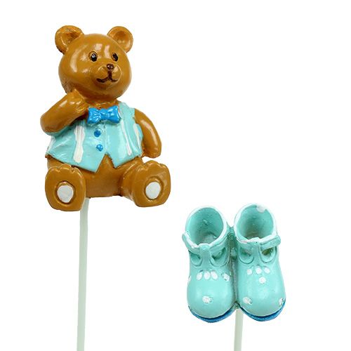 Artikel Decoratieve plugbeer, schoen blauw 1,5-4cm 16 st