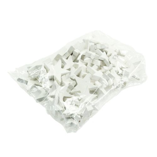 Floristik24 Houten sterren, kerstdecoratie, bruiloft, advent wit Ø3–5cm 72 st
