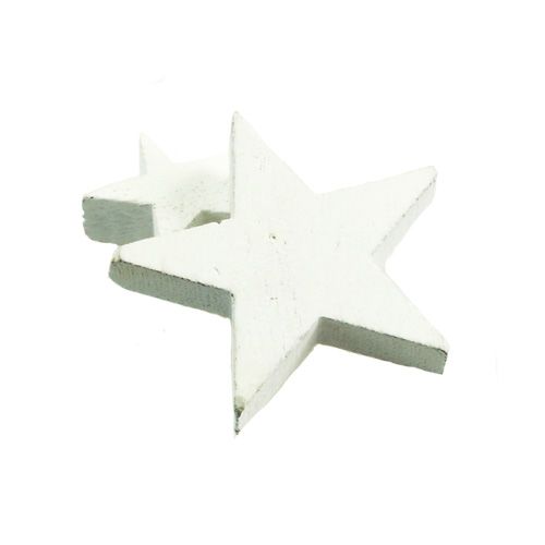 Floristik24 Houten sterren, kerstdecoratie, bruiloft, advent wit Ø3–5cm 72 st