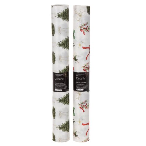 Decoratiestof voor kerst, per meter verkocht, 120 cm breed, 2 stuks | Floristik24.nl