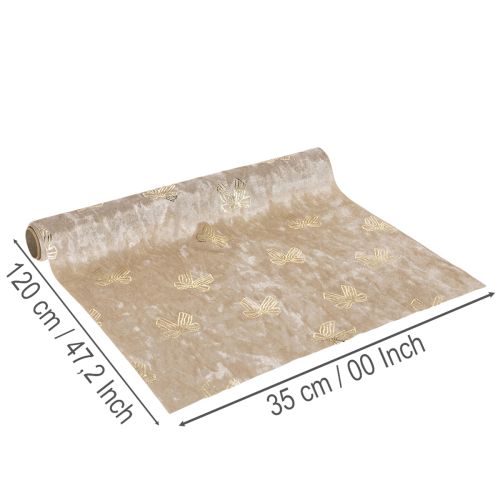 Tafelloper, decoratieve stof, met patroon, brede strikken, 35x120cm, 2 stuks | Floristik24.nl