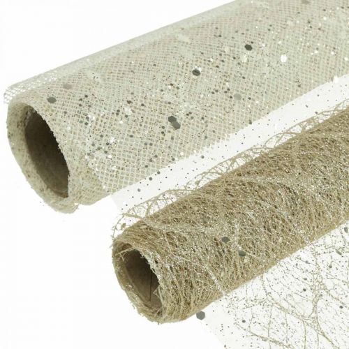 Floristik24 Tafelband decostof champagne x 2 assorti 35x200cm