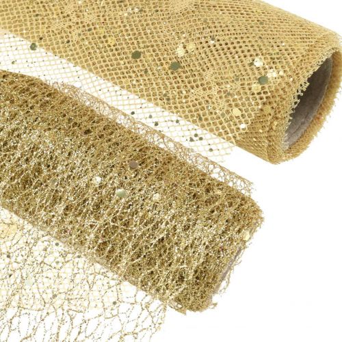 Floristik24 Tafelkleed Deco Stof Geel Goud x 2 Assorti 35x200cm