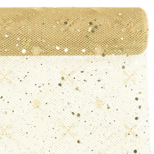 Floristik24 Tafelkleed Deco Stof Geel Goud x 2 Assorti 35x200cm