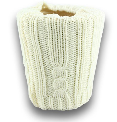 Floristik24 Decoratieve gebreide buis 11 x 21cm creme 2st