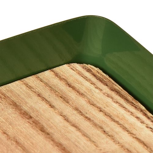 Artikel Decoratief dienblad metaal hout metaal dienblad groen 35,5×11×3cm 2 stuks