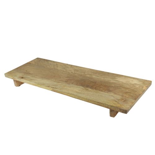 Decoratief houten dienblad met mangohouten onderstel 80x6x27,5cm