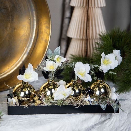 Floristik24 Decoratief dienblad metaal hout metalen dienblad houten voet 40x13x3cm