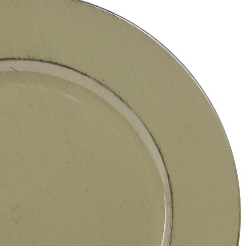 Artikel Decoratief bord groen kunststof bord vintage mosgroen bruin Ø33cm