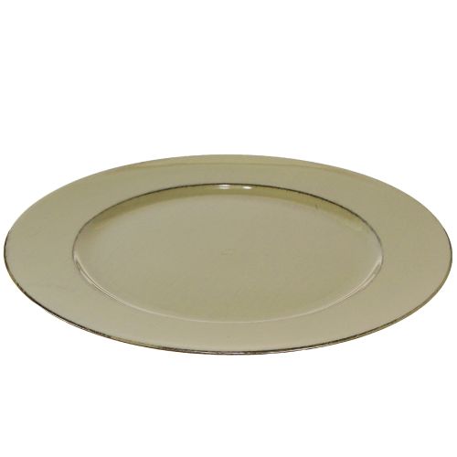 Artikel Decoratief bord groen kunststof bord vintage mosgroen bruin Ø33cm