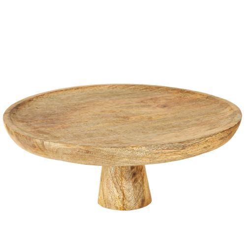 Artikel Decoratief bord hout met voet taartstandaard optiek natuurlijk Ø25cm