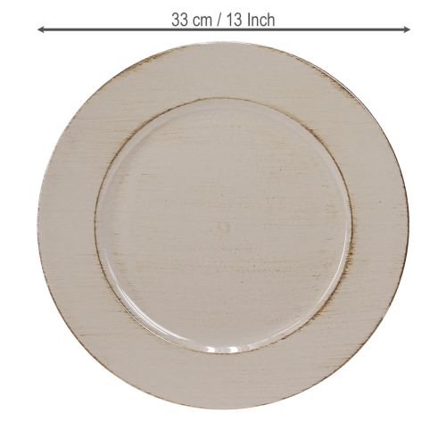Artikel Decoratief bord kunststof decoratief kunststof bord grijsbruin Ø33cm