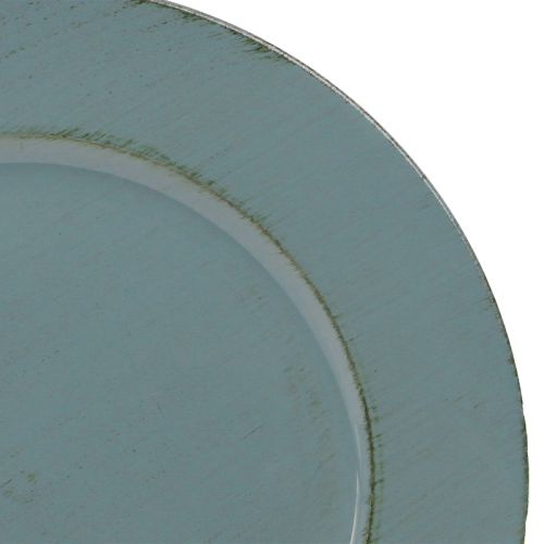 Floristik24 Decoratief bord kunststof decoratief kunststof bord petrolbruin Ø33cm