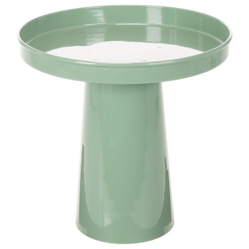 Decoratieve metalen schaal, groen, ronde voet, schaal voor bloemstukken, 20 cm kopen | Floristik24.nl