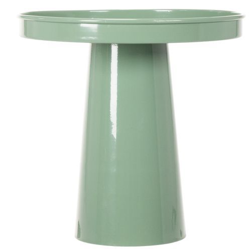 Decoratieve metalen schaal, groen, ronde voet, schaal voor bloemstukken, 20 cm | Floristik24.nl