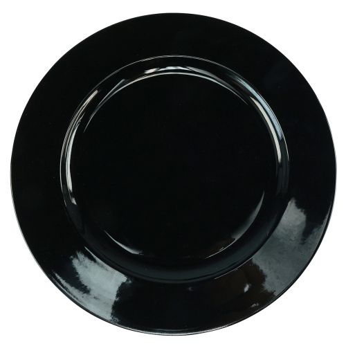 Artikel Decoratief bord zwart plat glanzend kunststof Ø28cm H2cm