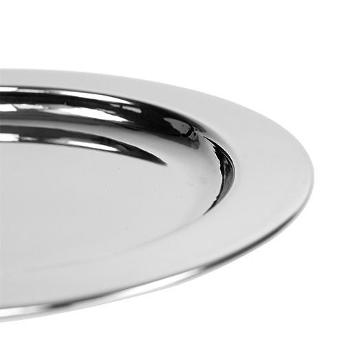 Floristik24 Decoratief bord van metaal Ø14,5cm zilver 1 st