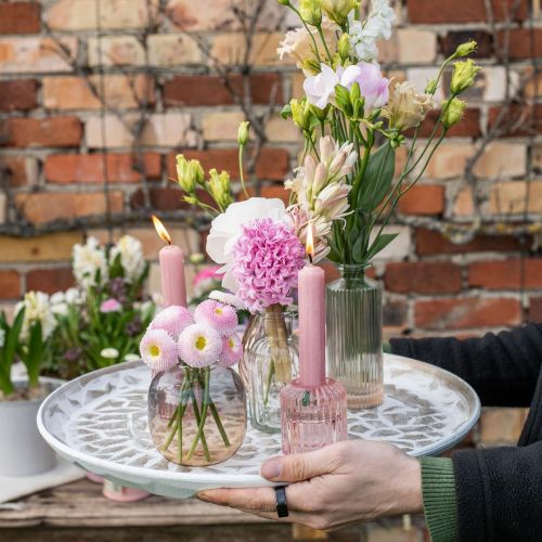 Floristik24 Decoratief bord wit rond bruin structuur vintage tafeldecoratie Ø39cm