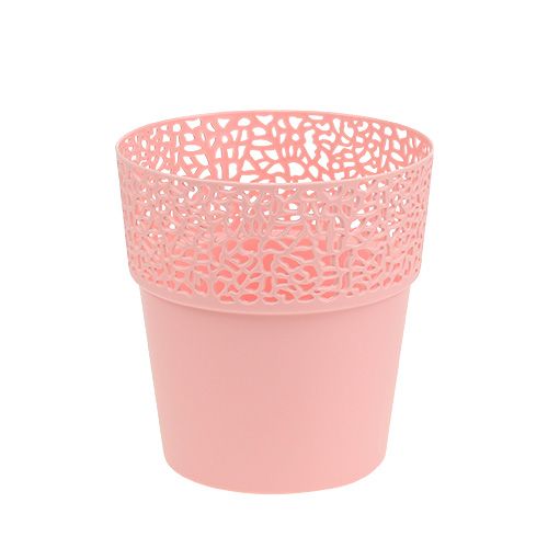 Floristik24 Sierpot kunststof roze Ø13cm H13,5cm 1 st