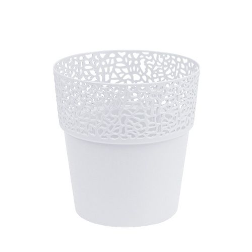 Sierpot kunststof wit Ø13cm H13,5cm 1 stuk