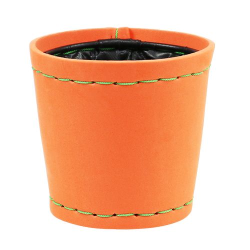 Floristik24 Decoratieve pot &quot;Suki&quot; oranje Ø12.5cm H12.5cm, 1stuk