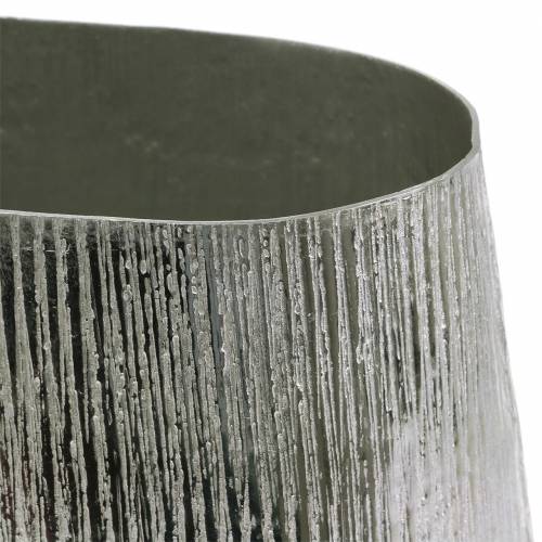 Floristik24 Decoratieve pot ovaal zilver 35cm x 19cm H29cm