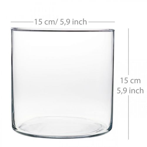 Artikel Siervaas glas cilinder helder Ø15cm H15cm
